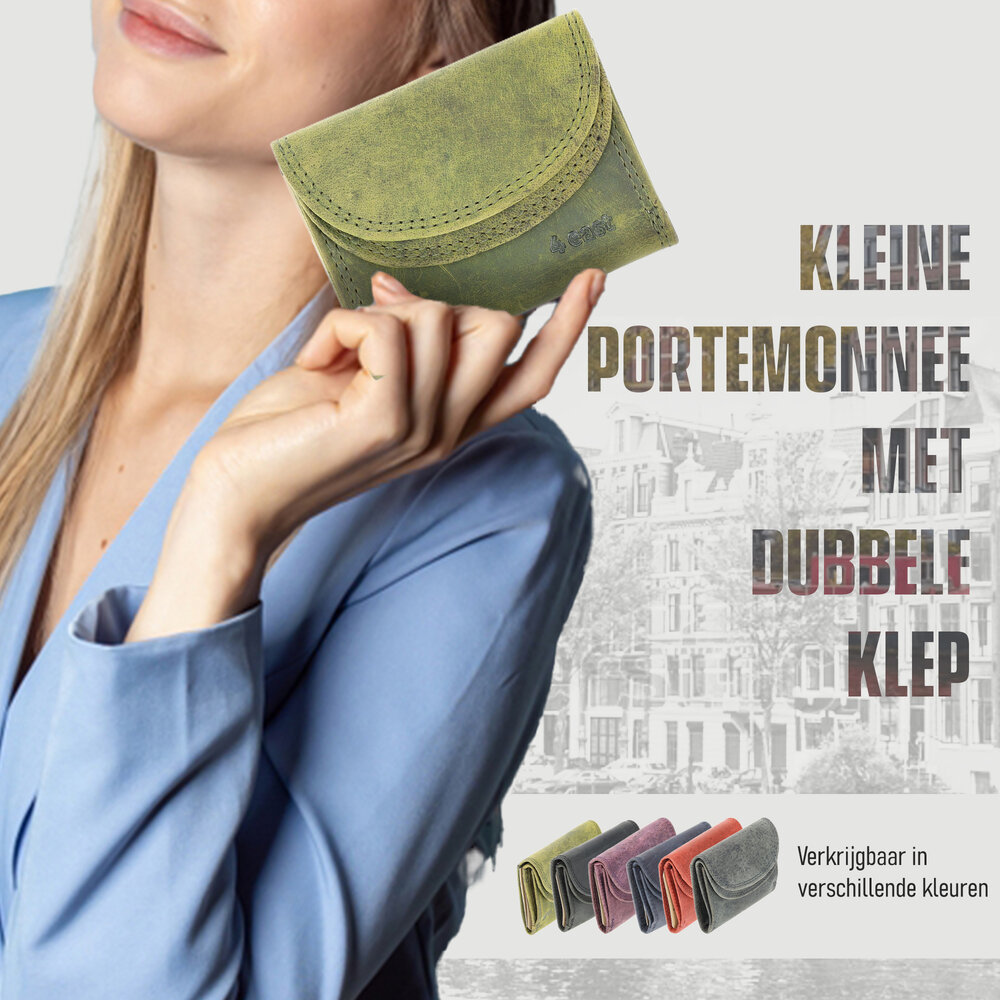 4 East Overslag Portemonnee Dames & Heren | Met Dubbele Kleppen | RFID Bescherming | Olive Unisex Portefeuille | 2 Pasjeshouder, Bil & Muntvak | 9x7x2cm 4 East Overslag Portemonnee Dames & Heren | Met Dubbele Kleppen | RFID Bescherming | Olive Unisex Portefeuille | 2 Pasjeshouder, Bil & Muntvak | 9x7x2cm