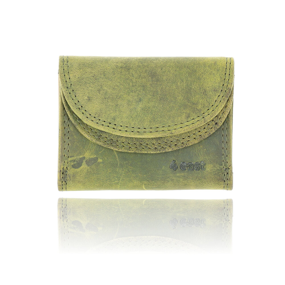 4 East Mini Leather Wallet with Double Flap | Unisex Wallet with RFID | 2 Credit Card Slots, Bill Compartment and Coin Pocket | Two-Fold Olive - Genuine Leather - 9x7x2cm 4 East Mini Leather Wallet with Double Flap | Unisex Wallet with RFID | 2 Credit Card Slots, Bill Compartment and Coin Pocket | Two-Fold Olive - Genuine Leather - 9x7x2cm