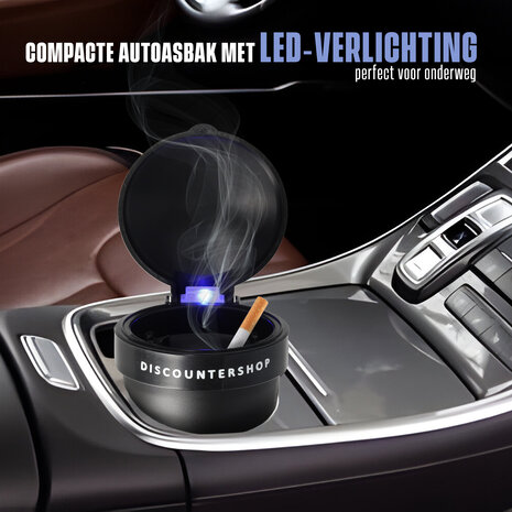 Merkloos Odorless Car Ashtray with LED lighting incl BATTERY - Black Merkloos Odorless Car Ashtray with LED lighting incl BATTERY - Black