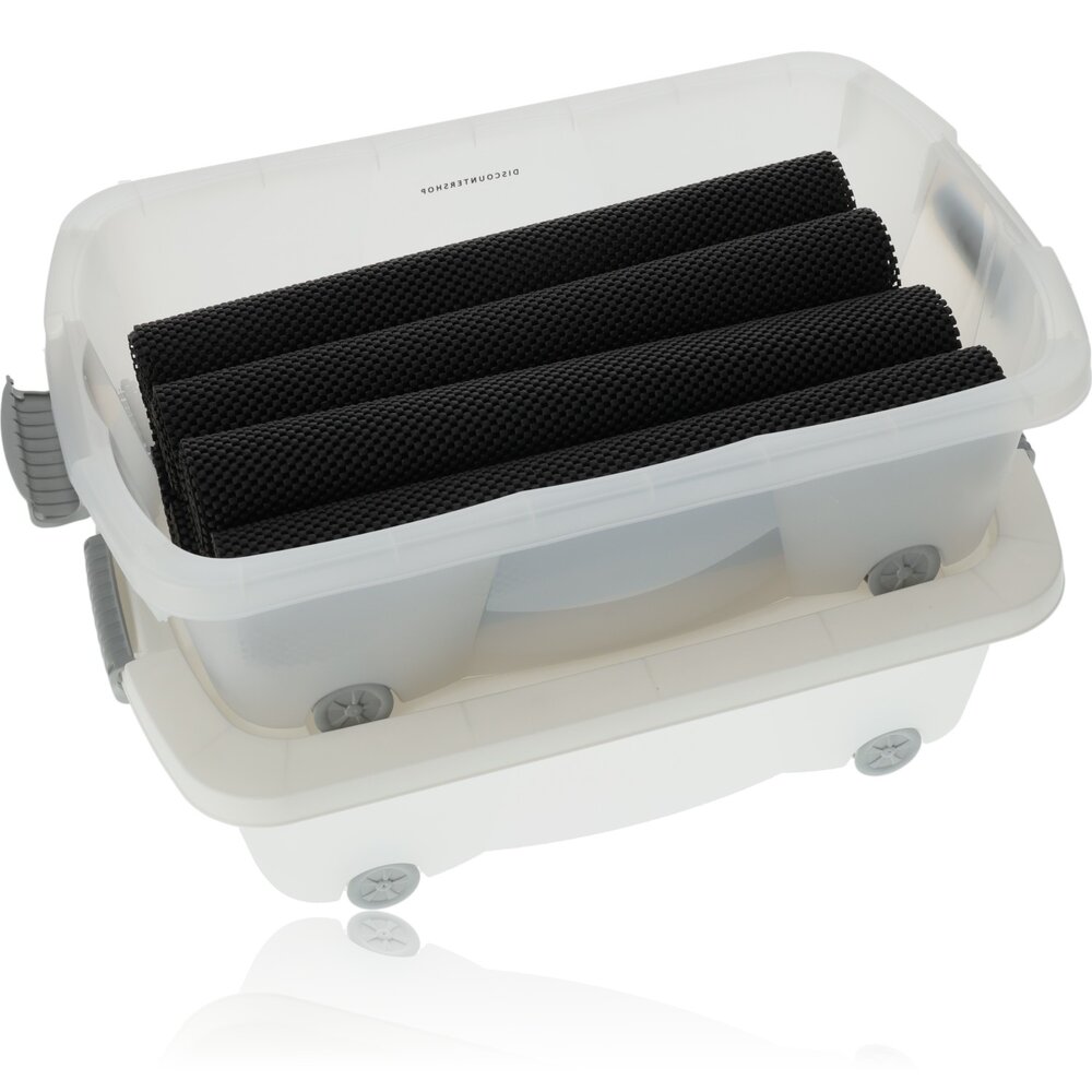 Discountershop Set van 2 Onderbedboxen 24L - Verplaatsbare Opbergboxen - Opbergbakken Onder Bed met Wieltjes