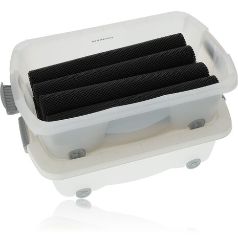 Discountershop Set of 2 Under Bed Boxes 24L - Movable Storage Boxes - Under Bed Storage Bins with Wheels