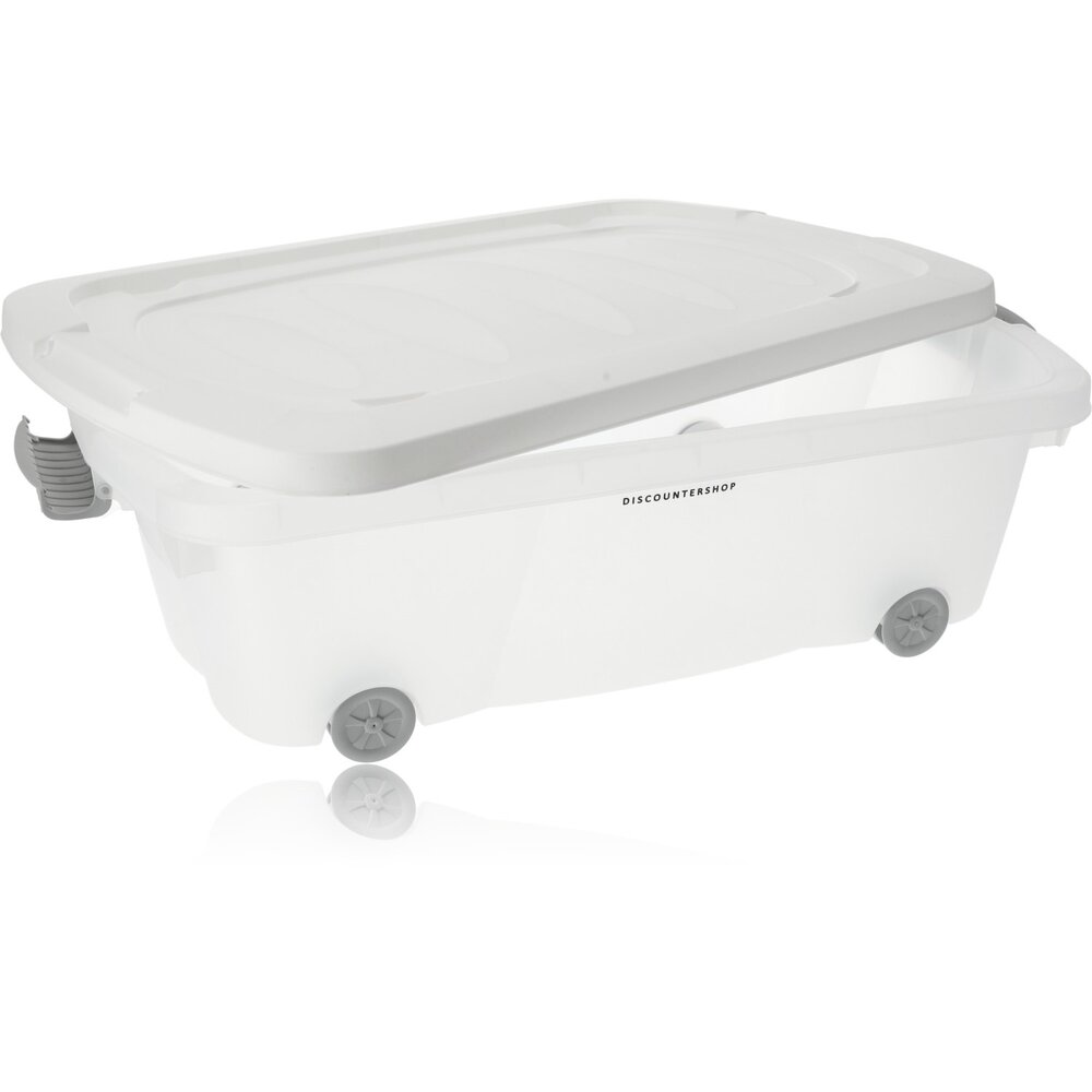 Discountershop Opbergbox met Deksel Transparant 60x38.5x18 cm – Druksluiting – Verrijdbaar met Wieltjes – Ideaal voor Opslag in Huis en Kantoor - 24liter Discountershop Opbergbox met Deksel Transparant 60x38.5x18 cm – Druksluiting – Verrijdbaar met Wieltjes – Ideaal voor Opslag in Huis en Kantoor - 24liter