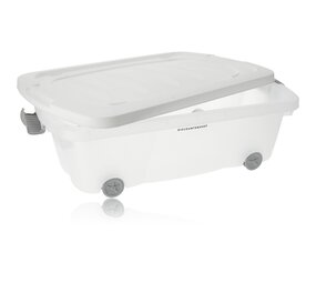 Discountershop Storage Box with Lid Transparent 60x38.5x18 cm – Snap Closure – Mobile with Wheels – Ideal for Storage in Home and Office - 24 liters Discountershop Storage Box with Lid Transparent 60x38.5x18 cm – Snap Closure – Mobile with Wheels – Ideal for Storage in Home and Office - 24 liters