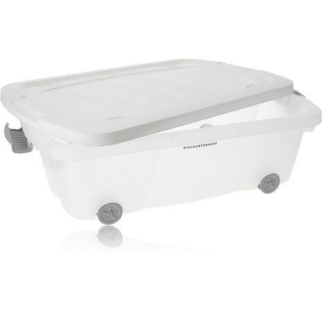 Discountershop Opbergbox met Deksel Transparant 60x38.5x18 cm – Druksluiting – Verrijdbaar met Wieltjes – Ideaal voor Opslag in Huis en Kantoor - 24liter Discountershop Opbergbox met Deksel Transparant 60x38.5x18 cm – Druksluiting – Verrijdbaar met Wieltjes – Ideaal voor Opslag in Huis en Kantoor - 24liter