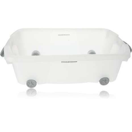 Discountershop Opbergbox met Deksel Transparant 60x38.5x18 cm – Druksluiting – Verrijdbaar met Wieltjes – Ideaal voor Opslag in Huis en Kantoor - 24liter Discountershop Opbergbox met Deksel Transparant 60x38.5x18 cm – Druksluiting – Verrijdbaar met Wieltjes – Ideaal voor Opslag in Huis en Kantoor - 24liter