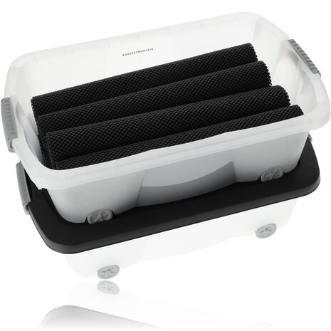 Discountershop Opbergboxen met Wieltjes 24L - Onderbedbox Set van 2 - Druksluiting - Ideaal voor Onder Bed, Huis & Kantoor Discountershop Opbergboxen met Wieltjes 24L - Onderbedbox Set van 2 - Druksluiting - Ideaal voor Onder Bed, Huis & Kantoor