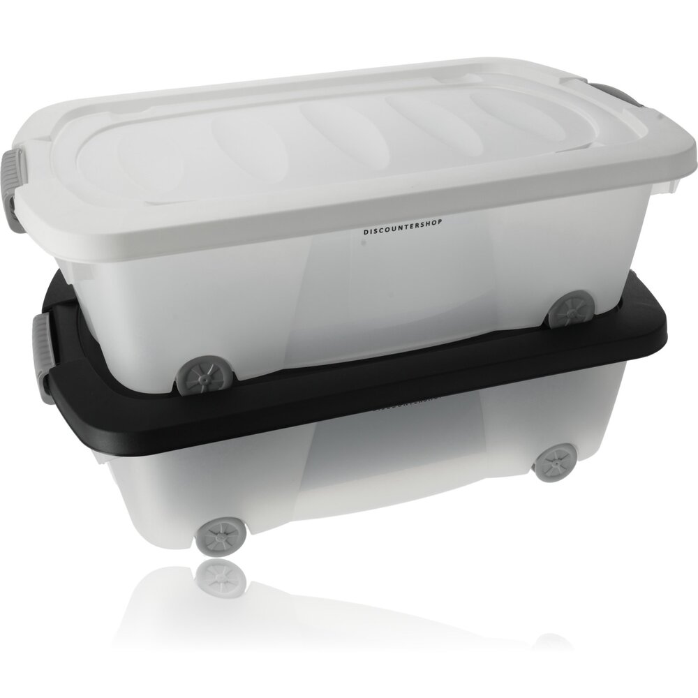 Discountershop Discountershop® | Under bed box on wheels | Roller box 100 % BIO recyclable | storage box | 24L 2 pieces Storage with wheels Discountershop Discountershop® | Under bed box on wheels | Roller box 100 % BIO recyclable | storage box | 24L 2 pieces Storage with wheels