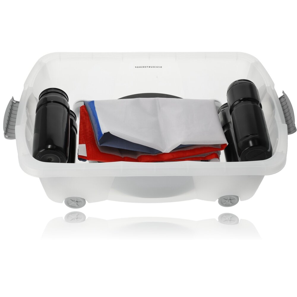 Discountershop Discountershop® | Under bed box on wheels | Roller box 100 % BIO recyclable | storage box | 24L 2 pieces Storage with wheels Discountershop Discountershop® | Under bed box on wheels | Roller box 100 % BIO recyclable | storage box | 24L 2 pieces Storage with wheels