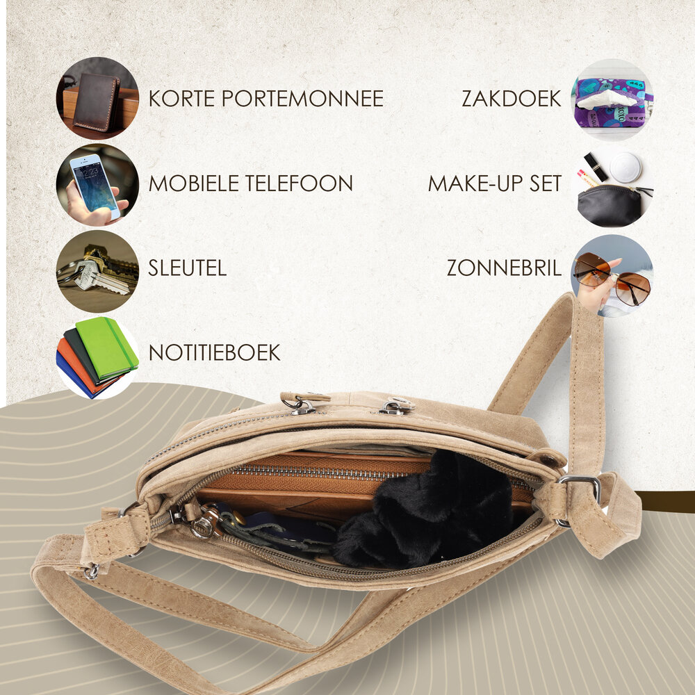 Enrico Benetti Women's Shoulder Bag - Stylish Taupe Crossbody Bag - Bicky Bernard - 21cmx17cmx7cm - Fashionable Women's Bag Enrico Benetti Women's Shoulder Bag - Stylish Taupe Crossbody Bag - Bicky Bernard - 21cmx17cmx7cm - Fashionable Women's Bag