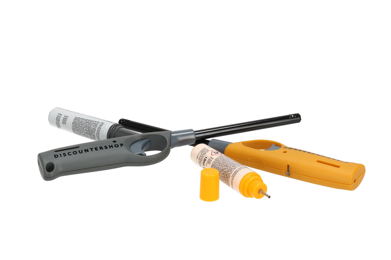 Merkloos Gasaansteker Set met Navulling - 2 Hervulbare Butaan Aanstekers van 25,5 cm Voor BBQ, Kaarsen, Keuken, Horeca en Garage Merkloos Gasaansteker Set met Navulling - 2 Hervulbare Butaan Aanstekers van 25,5 cm Voor BBQ, Kaarsen, Keuken, Horeca en Garage