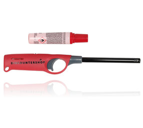 Discountershop BBQ Lighter and Refillable Lighter - Metal/Plastic, Red Color, 4cm x 26.5cm Discountershop BBQ Lighter and Refillable Lighter - Metal/Plastic, Red Color, 4cm x 26.5cm