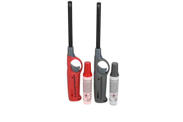 Merkloos Gasaansteker met Kinderbescherming - Set van 2 Navulbare Aanstekers van 26 cm voor BBQ, Kaarsen en Keuken