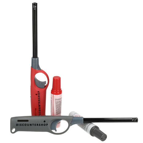 Merkloos Gasaansteker met Kinderbescherming - Set van 2 Navulbare Aanstekers van 26 cm voor BBQ, Kaarsen en Keuken