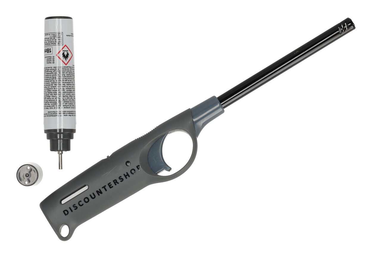 Discountershop Refillable BBQ Lighter 27 cm Grey with Gas Refill for Kitchen, Stove, Candles, Barbecue and Outdoor Use Discountershop Refillable BBQ Lighter 27 cm Grey with Gas Refill for Kitchen, Stove, Candles, Barbecue and Outdoor Use