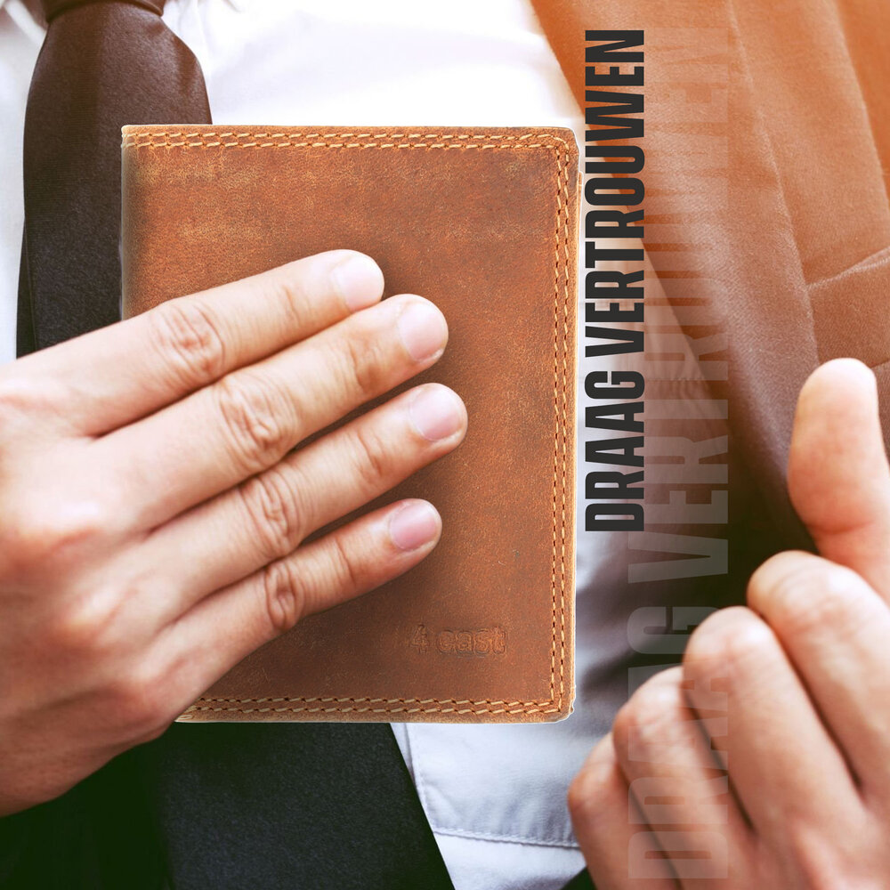 4 East Leren Portemonnee Pasjes & Briefgeld | 8 Pasjeshouder | RFID Bescherming | Tan Echt Leer | 11X9X2cm | Ideaal als Cadeau voor Mannen & Vrouwen 4 East Leren Portemonnee Pasjes & Briefgeld | 8 Pasjeshouder | RFID Bescherming | Tan Echt Leer | 11X9X2cm | Ideaal als Cadeau voor Mannen & Vrouwen