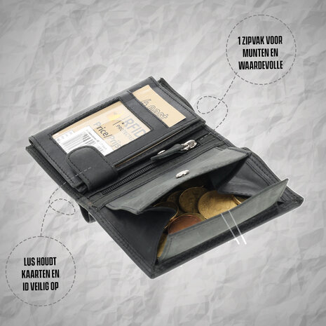 4 East Leren Portemonnee met 8 Pasjeshouder | Briefgeld & Muntvak | Beste Portemonnee Heren & Dames met RFID Bescherming | Zwart | 11X9X2cm | Cadeau voor Alles! 4 East Leren Portemonnee met 8 Pasjeshouder | Briefgeld & Muntvak | Beste Portemonnee Heren & Dames met RFID Bescherming | Zwart | 11X9X2cm | Cadeau voor Alles!