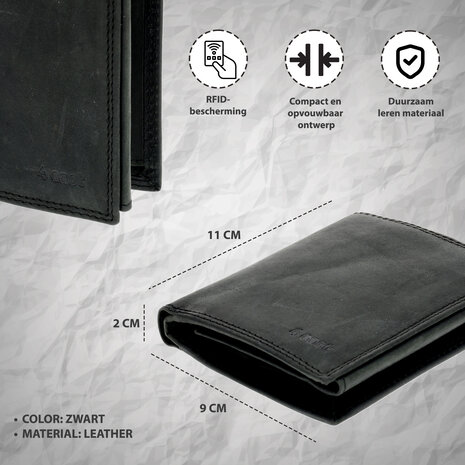 4 East Leren Portemonnee met 8 Pasjeshouder | Briefgeld & Muntvak | Beste Portemonnee Heren & Dames met RFID Bescherming | Zwart | 11X9X2cm | Cadeau voor Alles! 4 East Leren Portemonnee met 8 Pasjeshouder | Briefgeld & Muntvak | Beste Portemonnee Heren & Dames met RFID Bescherming | Zwart | 11X9X2cm | Cadeau voor Alles!