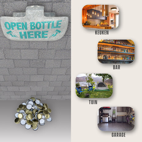 Discountershop Vintage Wandflesopener | Staalen Muur Flesopener voor Verzamelaars | 8x6.5x3cm | Gebruik als Bieropener Muur voor Uw Man!
