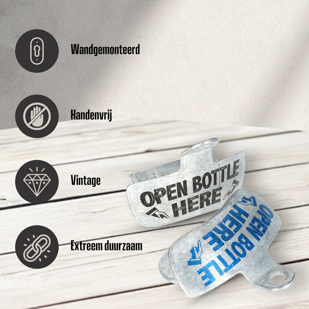 Discountershop  Vintage Wall Bottle Opener | Wall Mounted Beer Bottle Opener - Collector’s Item | 8x6.5x3cm | Perfect Drink and Bar Accessories