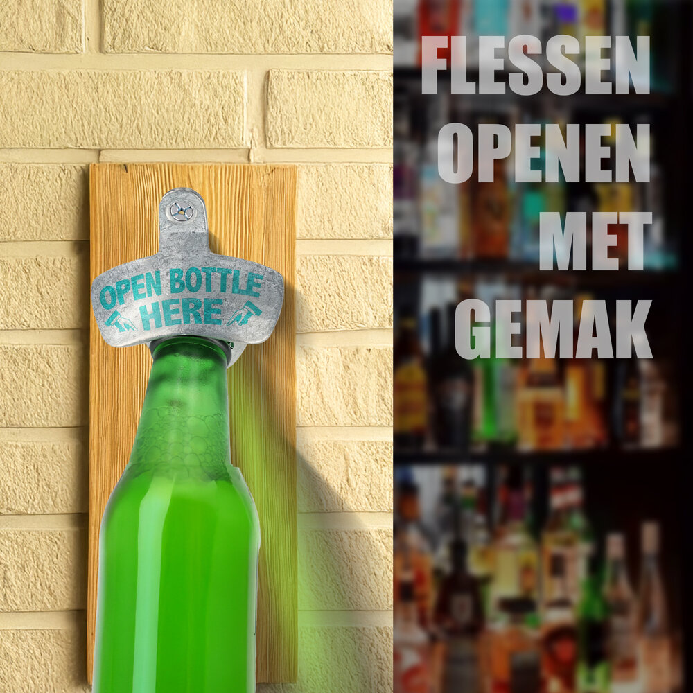 Discountershop Vintage Wandflesopener | Staalen Muur Flesopener voor Verzamelaars | 8x6.5x3cm | Gebruik als Bieropener Muur voor Uw Man!