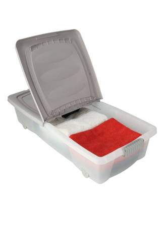 Opbergboxen met Deksel en Wieltjes Donkergrijs- 2 stuks - 79x39x17 cm - Transparant  - Opbergdozen- box Ideaal voor Kleding, Speelgoed Opbergboxen met Deksel en Wieltjes Donkergrijs- 2 stuks - 79x39x17 cm - Transparant  - Opbergdozen- box Ideaal voor Kleding, Speelgoed