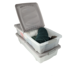 Opbergboxen met Deksel en Wieltjes Donkergrijs- 2 stuks - 79x39x17 cm - Transparant  - Opbergdozen- box Ideaal voor Kleding, Speelgoed Opbergboxen met Deksel en Wieltjes Donkergrijs- 2 stuks - 79x39x17 cm - Transparant  - Opbergdozen- box Ideaal voor Kleding, Speelgoed