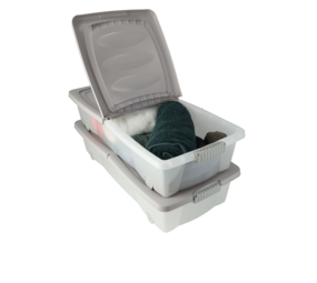 2 pieces Storage box - underbed box - Underbed box 32 liters - Gray - underbed drawer cabinet Unterbettbox with wheels, 2 pieces, 80 x 40 x 17 cm (32 litres), lid with clip closure, transparent/sand, made in EU 2 pieces Storage box - underbed box - Underbed box 32 liters - Gray - underbed drawer cabinet Unterbettbox with wheels, 2 pieces, 80 x 40 x 17 cm (32 litres), lid with clip closure, transparent/sand, made in EU
