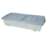 Opbergbox met Deksel 79x39x17 cm - Blauw - Met Wieltjes en Druksluiting - Ideaal voor Opslag in Huis of Kantoor Opbergbox met Deksel 79x39x17 cm - Blauw - Met Wieltjes en Druksluiting - Ideaal voor Opslag in Huis of Kantoor