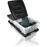 Discountershop 2x Opbergbox - Onderbedbox 32 L zwart 80 x 40 x 17 cm- deksel met clipsluiting Discountershop 2x Opbergbox - Onderbedbox 32 L zwart 80 x 40 x 17 cm- deksel met clipsluiting