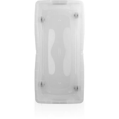 Discountershop Opbergbox Wit 32L met Deksel en Wieltjes -Set van 2– 79x39x17 cm – Voor Slaapkamer, Keuken en Opslag