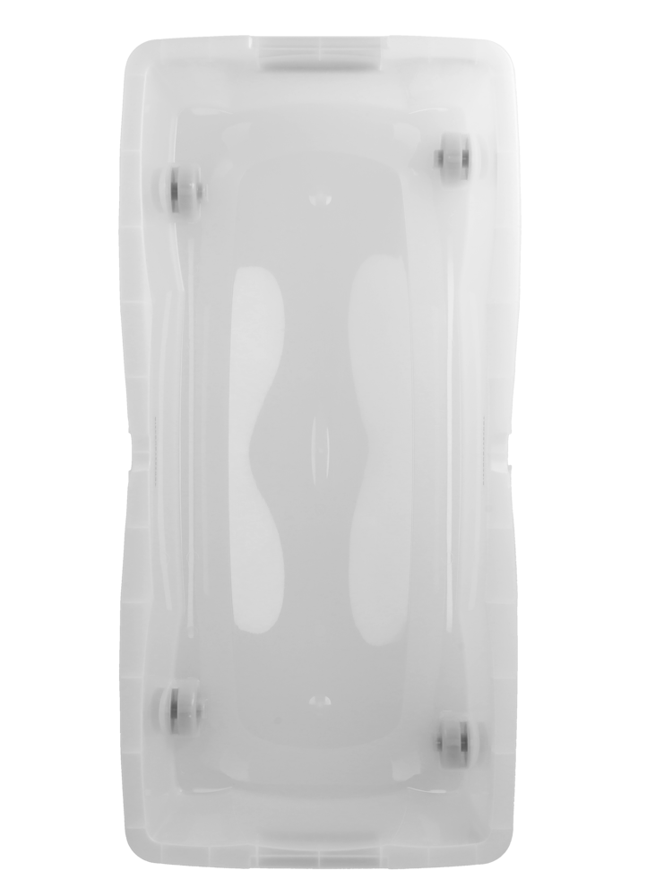 Storage Box 32L with Wheels – Transparent Plastic Box with Purple Lid – Storage Box for Bedroom, Kitchen or Shed – 79x39x17 cm Storage Box 32L with Wheels – Transparent Plastic Box with Purple Lid – Storage Box for Bedroom, Kitchen or Shed – 79x39x17 cm