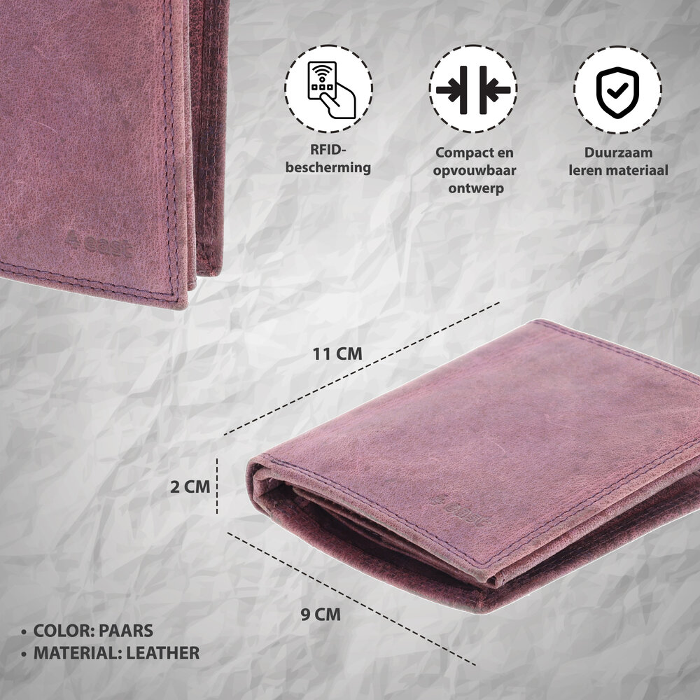 4 East Leather Wallet for Men with Coin Pocket | 8 Credit Card Slots & Hidden Pockets | Mens Wallet with RFID In Genuine Leather – Billfold - Purple | 11X9X2cm 4 East Leather Wallet for Men with Coin Pocket | 8 Credit Card Slots & Hidden Pockets | Mens Wallet with RFID In Genuine Leather – Billfold - Purple | 11X9X2cm