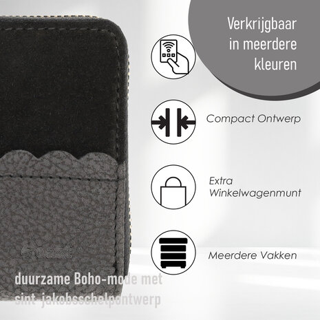 4 East Dames Portemonnee Leer Met Rits | RFID Bescherming | Zwart Leren Portemonnee | 20x10x2.5cm | 12 Creditcardhouders, Briefgeld & Muntvak | Ideaal Cadeautjes 4 East Dames Portemonnee Leer Met Rits | RFID Bescherming | Zwart Leren Portemonnee | 20x10x2.5cm | 12 Creditcardhouders, Briefgeld & Muntvak | Ideaal Cadeautjes
