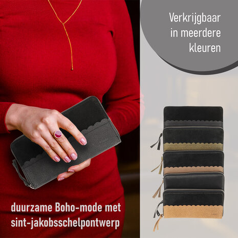 4 East Dames Portemonnee Leer Met Rits | RFID Bescherming | Zwart Leren Portemonnee | 20x10x2.5cm | 12 Creditcardhouders, Briefgeld & Muntvak | Ideaal Cadeautjes 4 East Dames Portemonnee Leer Met Rits | RFID Bescherming | Zwart Leren Portemonnee | 20x10x2.5cm | 12 Creditcardhouders, Briefgeld & Muntvak | Ideaal Cadeautjes