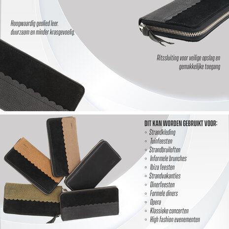 4 East Women's Leather Wallet with Zipper | RFID Protection | Black Leather Wallet | 20x10x2.5cm | 12 Card Slots, Cash & Coin Pocket | Perfect Gift 4 East Women's Leather Wallet with Zipper | RFID Protection | Black Leather Wallet | 20x10x2.5cm | 12 Card Slots, Cash & Coin Pocket | Perfect Gift