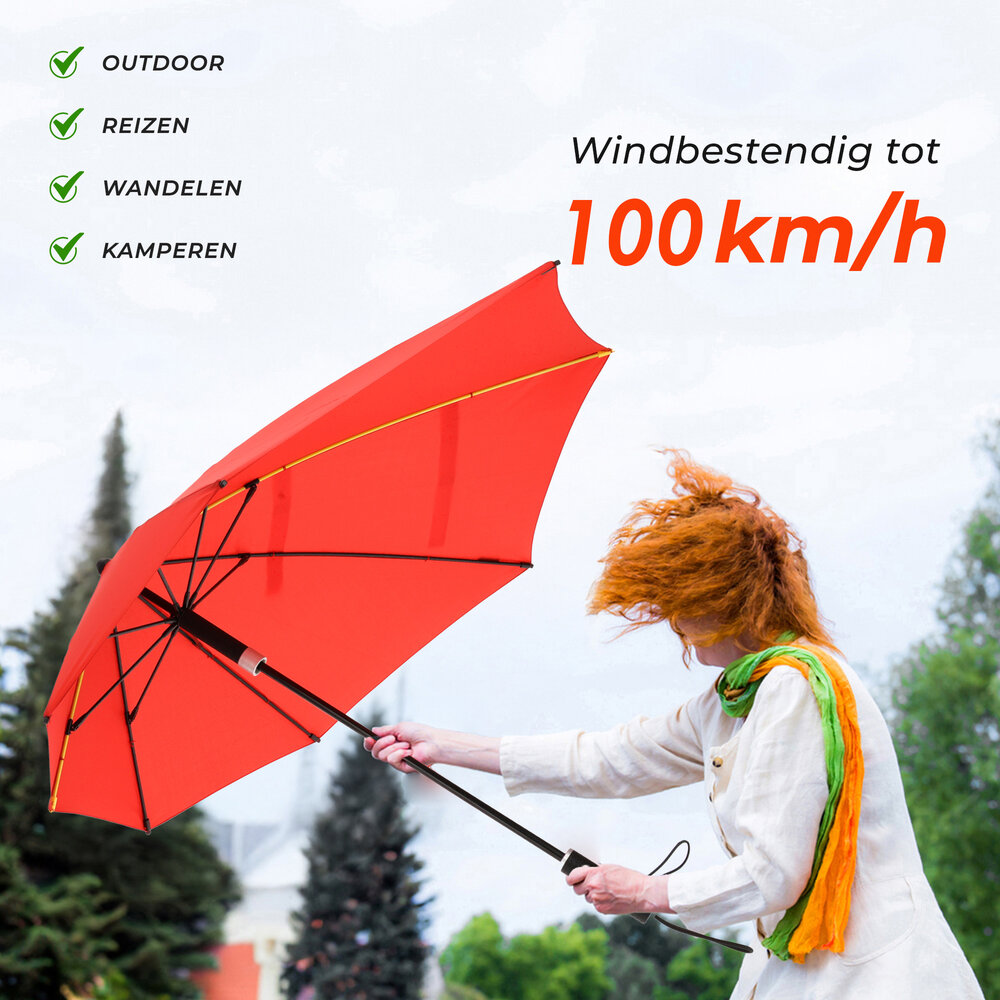 Discountershop Stormparaplu  Opvouwbaar - Groot (100 cm) | Rood - Windproof tot 100km/u | Beste Stormparaplu Kopen met Handopening Discountershop Stormparaplu  Opvouwbaar - Groot (100 cm) | Rood - Windproof tot 100km/u | Beste Stormparaplu Kopen met Handopening