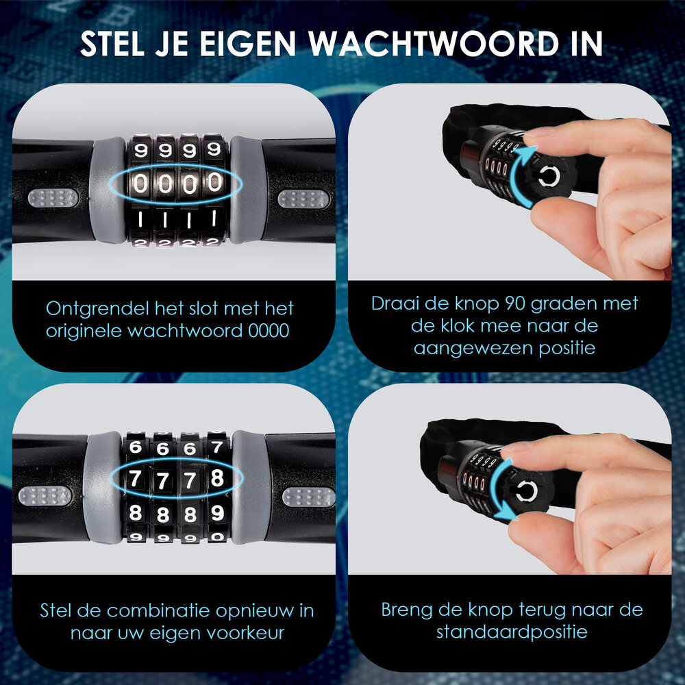 Discountershop 1x Topkwaliteit Zwarte Fietssloten Set met Cijfer- en Kabelslot - Anti-Diefstal, Lichtgewicht (85g), 180cm x 10mm Discountershop 1x Topkwaliteit Zwarte Fietssloten Set met Cijfer- en Kabelslot - Anti-Diefstal, Lichtgewicht (85g), 180cm x 10mm