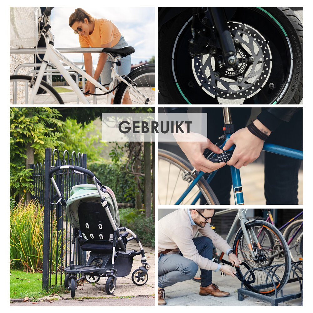 Discountershop 1x Top Quality Black Bicycle Lock Set with Number and Cable Lock - Anti-Theft, Lightweight (85g), 180cm x 10mm Discountershop 1x Top Quality Black Bicycle Lock Set with Number and Cable Lock - Anti-Theft, Lightweight (85g), 180cm x 10mm