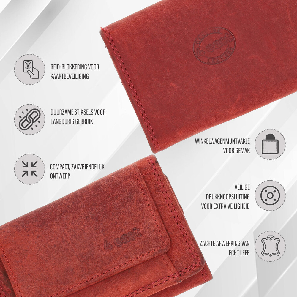4 East Kleine portemonnee pasjes en geld |dames & heren | anti skim met 2 pasjeshouder & muntvak | ideaal kerstcadeautjes | 9.8x6.5x2 cm – rood 4 East Kleine portemonnee pasjes en geld |dames & heren | anti skim met 2 pasjeshouder & muntvak | ideaal kerstcadeautjes | 9.8x6.5x2 cm – rood