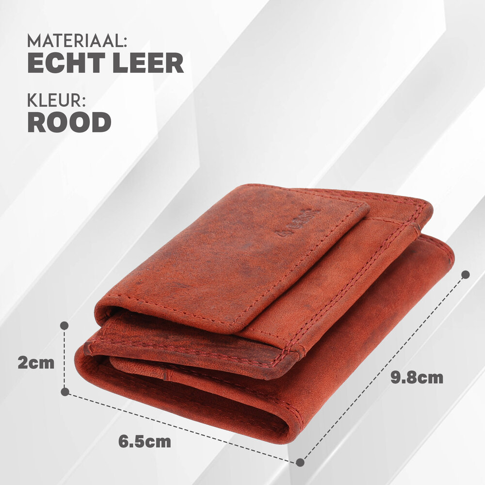 4 East Kleine portemonnee pasjes en geld |dames & heren | anti skim met 2 pasjeshouder & muntvak | ideaal kerstcadeautjes | 9.8x6.5x2 cm – rood 4 East Kleine portemonnee pasjes en geld |dames & heren | anti skim met 2 pasjeshouder & muntvak | ideaal kerstcadeautjes | 9.8x6.5x2 cm – rood