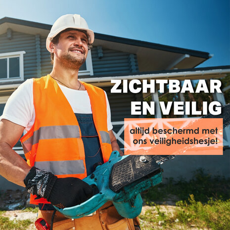 Merkloos High-Visibility Reflective Vest | Unisex Orange Safety Vest, One Size (M t/m XXL) | Lightweight Polyester for Traffic, Outdoor Activities, and Work Safety Merkloos High-Visibility Reflective Vest | Unisex Orange Safety Vest, One Size (M t/m XXL) | Lightweight Polyester for Traffic, Outdoor Activities, and Work Safety