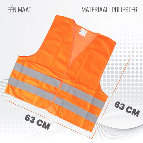 Merkloos High-Visibility Reflective Vest | Unisex Orange Safety Vest, One Size (M t/m XXL) | Lightweight Polyester for Traffic, Outdoor Activities, and Work Safety Merkloos High-Visibility Reflective Vest | Unisex Orange Safety Vest, One Size (M t/m XXL) | Lightweight Polyester for Traffic, Outdoor Activities, and Work Safety