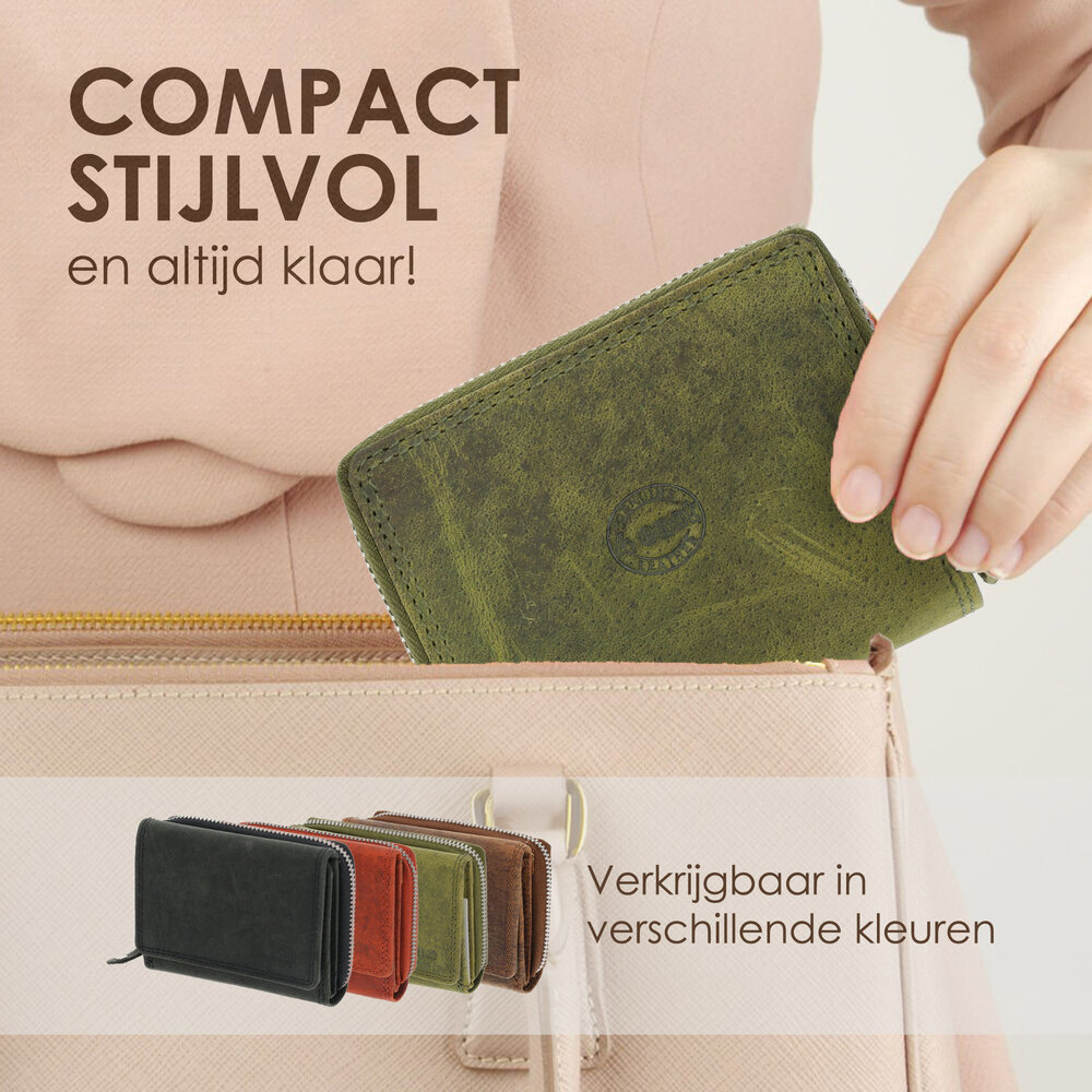 4 East Unisex Leather Wallet with Zipper | 5 Credit Card Slots & Coin Pocket | Pure Leather Wallet with RFID Protection - Olive | 11X9X3cm 4 East Unisex Leather Wallet with Zipper | 5 Credit Card Slots & Coin Pocket | Pure Leather Wallet with RFID Protection - Olive | 11X9X3cm