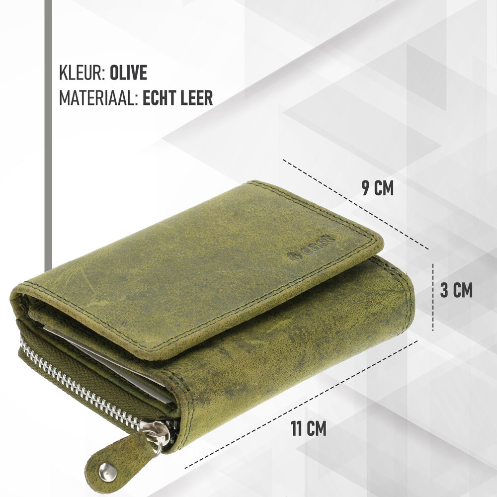 4 East Unisex Leather Wallet with Zipper | 5 Credit Card Slots & Coin Pocket | Pure Leather Wallet with RFID Protection - Olive | 11X9X3cm 4 East Unisex Leather Wallet with Zipper | 5 Credit Card Slots & Coin Pocket | Pure Leather Wallet with RFID Protection - Olive | 11X9X3cm