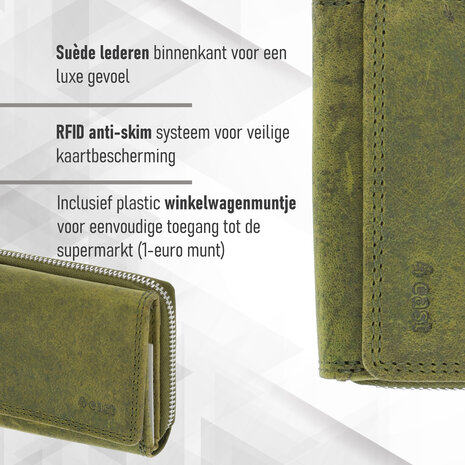 4 East Unisex Overslagportemonnee Heren & Dames | Echt Leren Portemonnee met RFID | Kleine Portemonnee met Rits | Pasjeshouder met 5 Vakken | Cadeau voor Hem & Haar | 11x9x3 cm - Olijfkleurig 4 East Unisex Overslagportemonnee Heren & Dames | Echt Leren Portemonnee met RFID | Kleine Portemonnee met Rits | Pasjeshouder met 5 Vakken | Cadeau voor Hem & Haar | 11x9x3 cm - Olijfkleurig