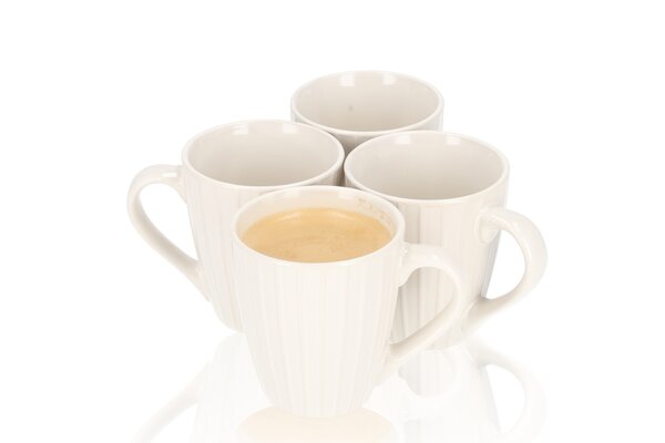 Discountershop Ceramic Coffee Mug with Handle 3 pcs - 200ml Espresso Cup - Perfect for Hot Chocolate, Latte, and Tea - Ideal for Home & Office Use