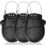 Discountershop Set of 3 Black Ski-Snowboard Locks - Combination Lock and Chain Lock for the Bicycle, Luggage, Wintersport & More - 80cm Cable Length Discountershop Set of 3 Black Ski-Snowboard Locks - Combination Lock and Chain Lock for the Bicycle, Luggage, Wintersport & More - 80cm Cable Length