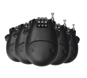 Discountershop Combination Lock Set of 5 - Weatherproof with 3-Digit Code for Skis, Snowboards, Suitcases, Fat Bikes, E-bikes, Road Bikes, Mountain Bikes & BMX - Steel Cable 80 cm Discountershop Combination Lock Set of 5 - Weatherproof with 3-Digit Code for Skis, Snowboards, Suitcases, Fat Bikes, E-bikes, Road Bikes, Mountain Bikes & BMX - Steel Cable 80 cm