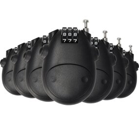 Discountershop Combination Lock Set of 7 – Weatherproof Cable Lock with Number Code for Skis, Snowboards, Bicycles, Suitcases, & More – 80 cm Steel Cable for Optimal Security Discountershop Combination Lock Set of 7 – Weatherproof Cable Lock with Number Code for Skis, Snowboards, Bicycles, Suitcases, & More – 80 cm Steel Cable for Optimal Security