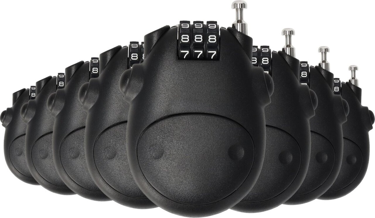 Discountershop Combination Lock Set of 8 – Weatherproof Padlock with Number Code for Skis, Snowboards, Bicycles, Suitcases, & More – 80 cm Steel Cable Discountershop Combination Lock Set of 8 – Weatherproof Padlock with Number Code for Skis, Snowboards, Bicycles, Suitcases, & More – 80 cm Steel Cable